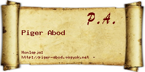 Piger Abod névjegykártya
